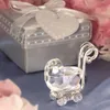 Pram New Born Carriage Crystal Baby Shower Boy Girl Kids Birthday Party Favors For Guests lembrancinha de baby+Gift Box