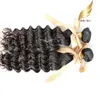 Nieprzetworzone ludzkie dziewicze wiązki włosów 10 "-28" Indian Hair Extensions Podwójne Wątek Naturalny Kolor Głębokie Wave Bella Włosy