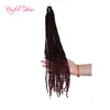 20inch goddess locs hair half straight half wave braids synthetic hair extension 24strands/pcs faux locs crochet braiding hair