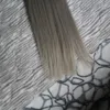 Silver Grey Hair Extensions Seamless Remy 100g Tape In Human Extensions 100g (40PCS) PU Skin Väftband Hårförlängningar Hårprodukter