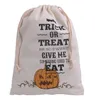Halloween bomullsduksäck Barn Favorit Candy Cloth Presentväska Pumpa Spider Treat eller Trick Drawstring Bag Party Cosplay Festiver