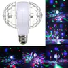 2016 vendita calda 6w e27 110v 220v colorato auto rotante rgb cristallo luce della fase magiche doppie palle dj party effetto discoteca lampada della lampadina