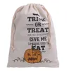 Katoen Canvas Halloween Sack Kinderen Gunst Snoepdoek Geschenkzak Pompoen Spider Treat of Trick Trekkoord Tassen Party Feestelijke Cosplay Props