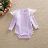 Long sleeve baby striped rompers spring autumn winter infant toddler lace romper solid pure color onesies babies diaper covers bloomers