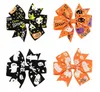 Forcine per capelli zucca ragazza Halloween Barrette per bambini accessori per capelli ragno principessa Fiocco a strati Fermagli per capelli fiore testa bowknot per bambini