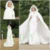 NEW Winter Bridal Cape Faux Fur Christmas Cloaks Jackets Hooded For Winter Wedding Bridal Wraps For Wedding Dresses Sweep Train1466982