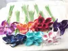 Gorąca Sprzedaż Sztuczne Kwiaty 9 Sztuk / partia Mini Purpurowy W Białym Calla Lily Bukiety Dla Bridal Wedding Bukiet Dekoracji Fake Flower
