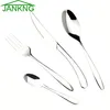 Jankng 24PCS /ロットステンレススチールフルウェアセットウェディングパーティーステーキナックスフォークスプーンカトラリーセット食器用テーブルシルバーウェアセット