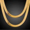 Fashion Snake Chain 18K Gold IP Plated Wide Snake Necklaces Chains Clavicle Bone Women Choker Necklace 50cm/60cm
