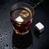 100 pcs Nouveau Whisky En Acier Inoxydable Pierres Boisson Glacière Cubes Cool Glacier Rock Bière Congélateur Barware Cadeau De Noël ZA0897