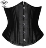 Treinador de cintura preta 26 dupla aço desossa cintura espartilho espartilho shaper corporal shaper underbust corset cinto de emagrecimento mais tamanho xs-6xl