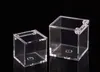 100 SZTUK Ślub Favor Ps Environmental Flip Transparent Plastikowe Pole Kwadratowe pudełka Cukierki 2 Rozmiary
