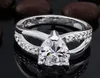 Herz Kubikzircon Frauen Ring Silber Farbe Luxus Schmuck Party Hochzeit Liebe Ringe Hohe Qualität Neue