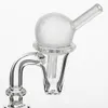 Cartone da quarzo Banger Nail 18/14 / 10mm Maschio / Femmina Clear Joint gancio da pallacanestro Quartz Banger white Lip