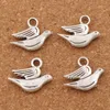 Fat Peace Dove Flying Charm Beads 100pcs lot Antique Silver Pendants Fashion Jewelry DIY Fit Bracelets Necklace Earrings L184273Z