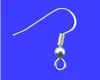 Gratis verzending 200 stks 18 mm maken DIY sieraden bevindingen zilveren haak oorbellen 925 Sterling zilveren Franse bal haken oorbellen zilver