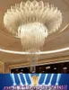 BE31 Factory Customized Round Hotel Lobby K9 Crystal Chandeliers Large Hotel Project Lights Department Villas Exhibition Hall Pendant Lamps