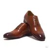 2017 nouvelles chaussures pour hommes Oxfords chaussures pour hommes chaussures faites à la main sur mesure chaussures semi-brogue en cuir de veau véritable