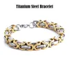 Men Personality Bracelets Titanium Steel Snake Chain Pulseras Wristbands Bangle Fashion Jewelry Punk Brace lace Polished Gold/Silver 22.5cm