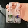 Mini 2 Hjul Square Pot Partihandel Glas Bongs Oljebrännare Glas Vattenrör Olje Rigar Rökfri