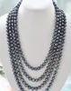 Hot sell 9-10mm south sea peacock green multicolor pearl necklace 48 inch