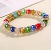 Fashion Korea Style Strands Unique Jewelry Rainbow Charm Bracelet Crystal Candy Female Bracelets Bangles For Girl Gift