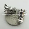 20112 10pcs Vintage Silver Alloy Holy Animal Vivid Male Dragon Head Spacer Beads