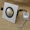 Square recessed led dimmable Downlight COB led down lights 7W/9W/12W/15W LED spotlight decoration Ceiling Lamp AC85-265V