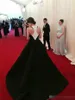 2019 New Arrival Hi Low Red Carpet Dresses Crew Neck Black And White Satin Long Celebrity Gown Formal Evening Dresses Custom Made4709143