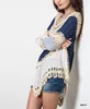 2016 Sommar New Böhmen Womens V-Neck Capes och Ponchoes Backless Hollow Sexig Bikini Pullover Gratis frakt