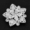 Luxury Bright Silver Tone Clear CZech Crystals Spilla a fiore dettagliata per abiti da sposa per donna Spille per gioielli Eleganti spille con diamanti