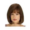 WoodFestival short brown wig synthetic curly wigs with bangs fiber hair bob wig women good quality3717326