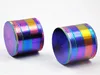 1X Rainbow Dazzle Color 4 Layer Smoking Metal Herb Zinc Alloy Tobacco Grinder 50MM/1.97" Crusher with Pollen Catcher