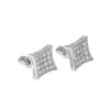 Men Fashion Square Stud Earrings CZ Bling Micro Pave Cubic Zirconia Gold Silver Earring Punk Hiphop Jewelry2340050