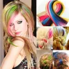 Barrettes färgglada populära färgade hårprodukter hårklipp mode populärt färgat syntetiskt klipp på i hårtillbehör 2704