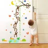 الجملة قرد الحيوانات الارتفاع قياس النمو مخطط الكرتون ملصقات الحائط للأطفال غرفة للإزالة الفينيل جدارية الفن جدار صائق