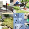 Commercio all'ingrosso- Resina artigianale Mini lampione antico imitazione fata giardino domestico miniatura Jardin terrario Decor Micro paesaggio