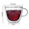 JANKNG 1 Pcs Clear Handmade Double Wall Glass Cups 380 mL Heat Resistant Glass Tea Cups and Mugs Coffee Travel Cups Glassware