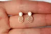 10Pair Cute Tiny Pineapple Earrings Lovely Ananas Earrings Simple Funny Outline Fruit Stud Earrings for Women Minimalist