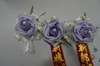 2018 Bouquets de mariage de perles violettes avec cadeau de corsage de poignet Fleurs artificielles Mariée tenant des fleurs Fleurs faites à la main Bouqu3405499