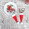 5000ピース新しいミニクリスマス帽子銀器ホルダークリスマスミニレッドサンタクロースカトラリーバッグパーティー装飾かわいいギフトハット食器ホルダーセット