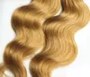 Brasiliansk Virgin Hair Honey Blonde Body Wave Mänskliga Hår 3st / Lot Virgin Brasiliansk Våghår Vävar, Dubbeldragen, Ingen Shedding, TA