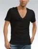 Wholesale-Undershirt per uomo Dress Shirt Deep V Neck Fanila Maglietta per Camiseta Hombre 95% Cotton Ondergoed Sexy White S-XXXL G 2458