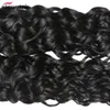 ISHOW 8A бразильская вода волна 4 пучка уток мокрый и волнистые девственные человеческие волосы плетение оптовые расширения перуанских для женщин все возрасты 8-28 дюймов натуральный цвет черный