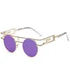 occhiali da sole oversize Occhiali da sole Steampunk con montatura in metallo di qualità Occhiali da sole vintage da donna firmati da donna rotondi Occhiali da sole gotici