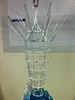 Grande foyer mão fez azul 6 lâmpada de cristal luminária luminária luminária candelabros decoração de natal