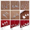 Fabriks direktförsäljning Kvinnors Sterling Silver Smycken Sats 6 Ställer mycket Mixed Style EMS34, Fashion 925 Silver Halsband Örhängen Smycken Set