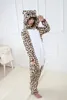 Leopar Ayı Onesies Unisex Yetişkin Hayvan Pijama Fanila Hoodie Cosplay Kostüm tulum Panda Pijama Pijama Ev Giysileri tulum