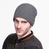 Unisex Knitted Hats with Scales Lines Women Men Beanies with Velvet Keep Warm Soft Ski Skull Caps Bonnet Gorro Baggy Bouncy