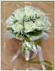 Belle Artificielle Blanc Rose Bouquets De Mariage pour la Mariée Main Tenant Des Fleurs Faveurs De Mariage Rose Bouquet De Mariage 18 Fleurs